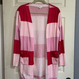 Pink Cardigan Sweater 3/4 sleeves with monogram CSC